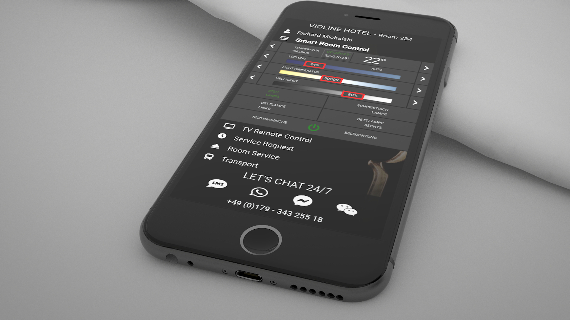 Hospitality Apps auf dem Tablet