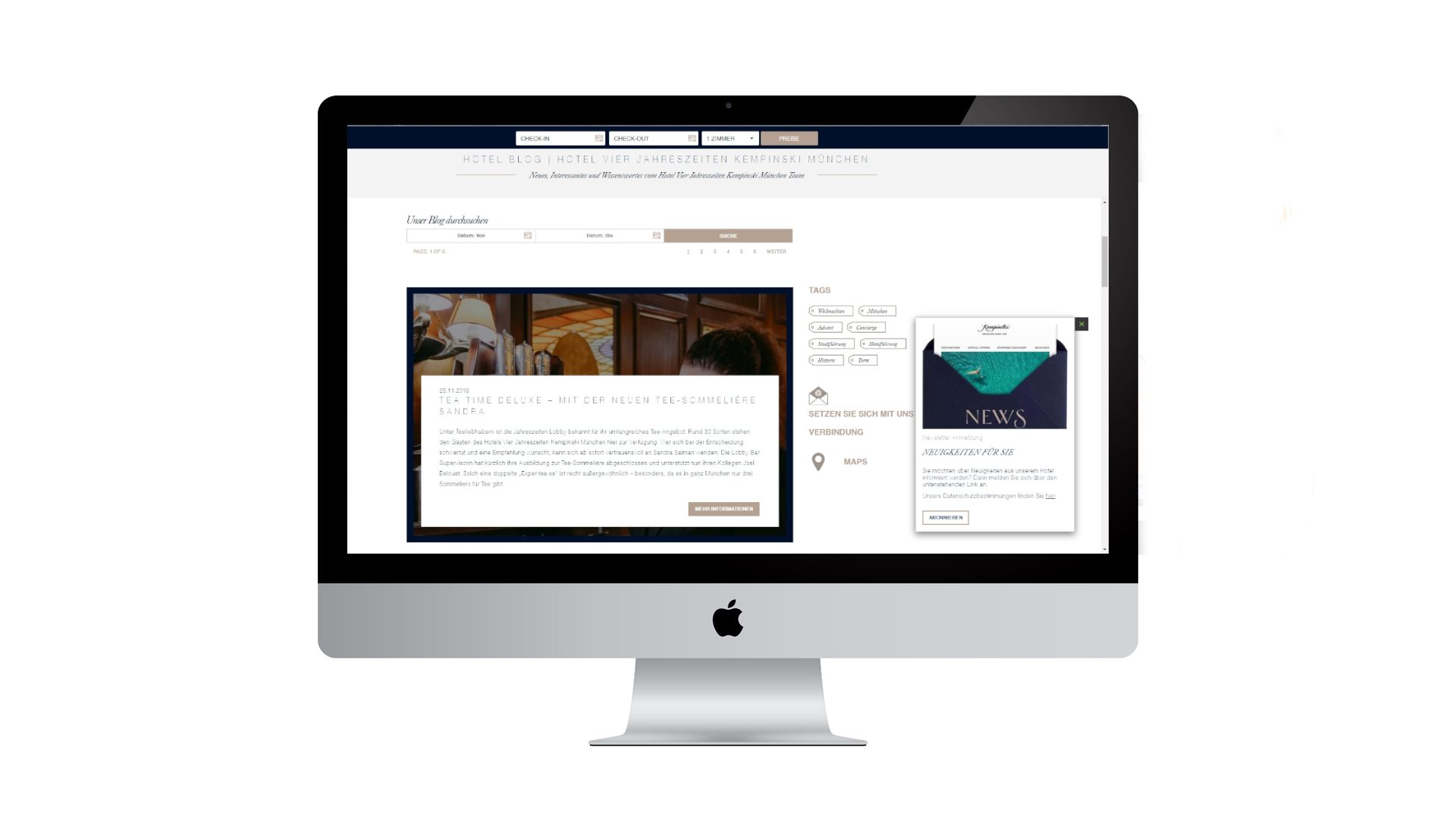 Menü von VJ Homepage