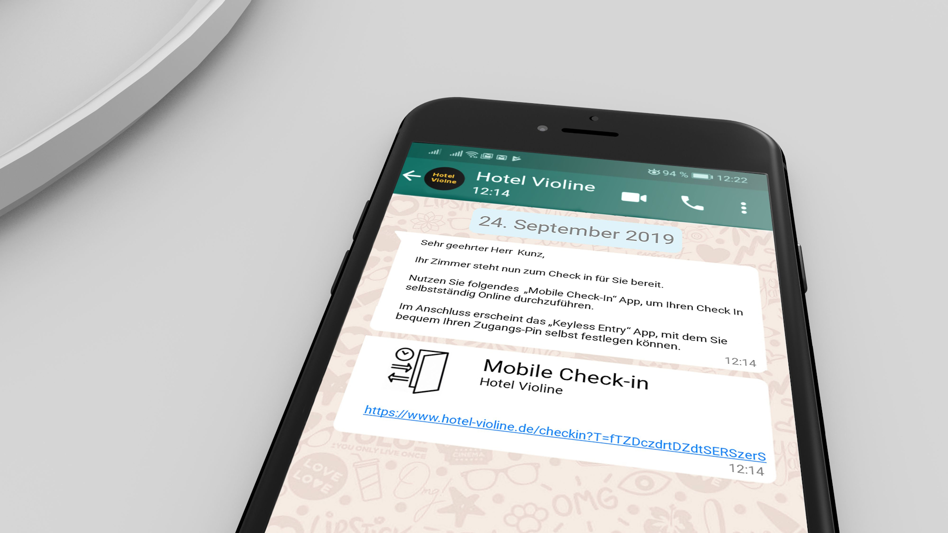 Textmessaging statt einem Zimmertelefon