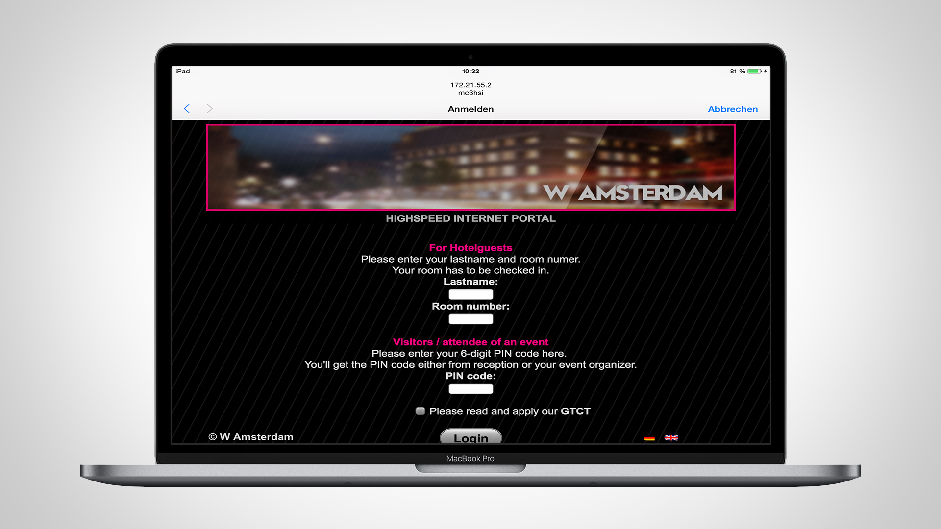 Authentifizierung für das WLAN