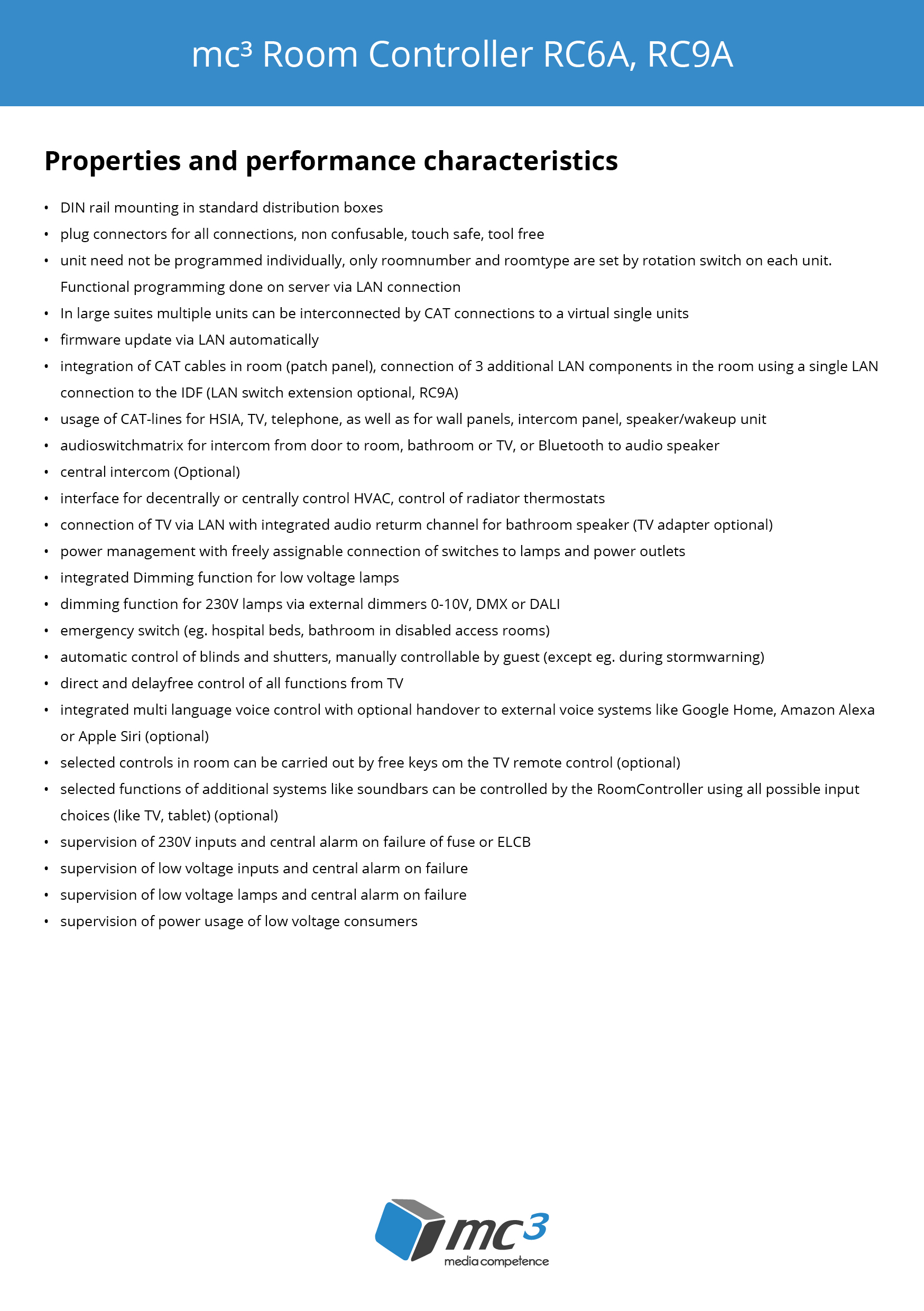 Room Controller - Datenblatt