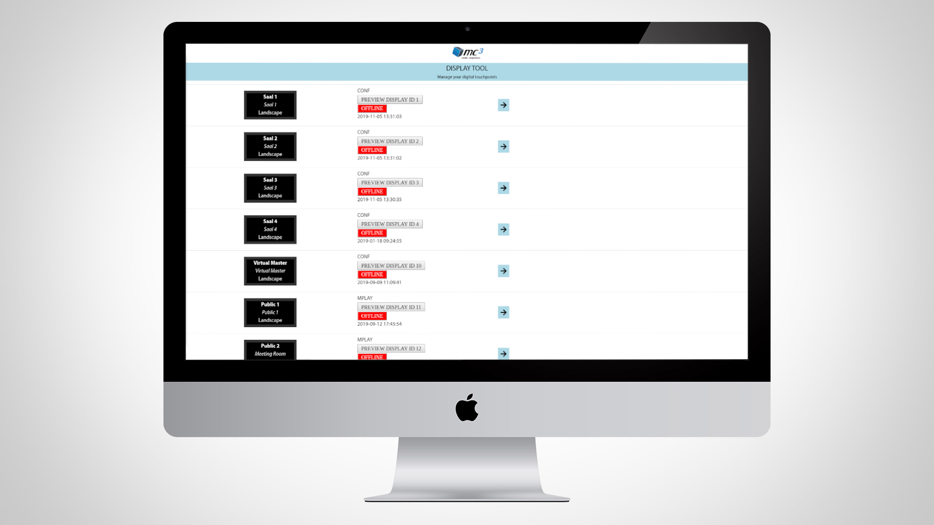 Displaymanager zur Steuerung