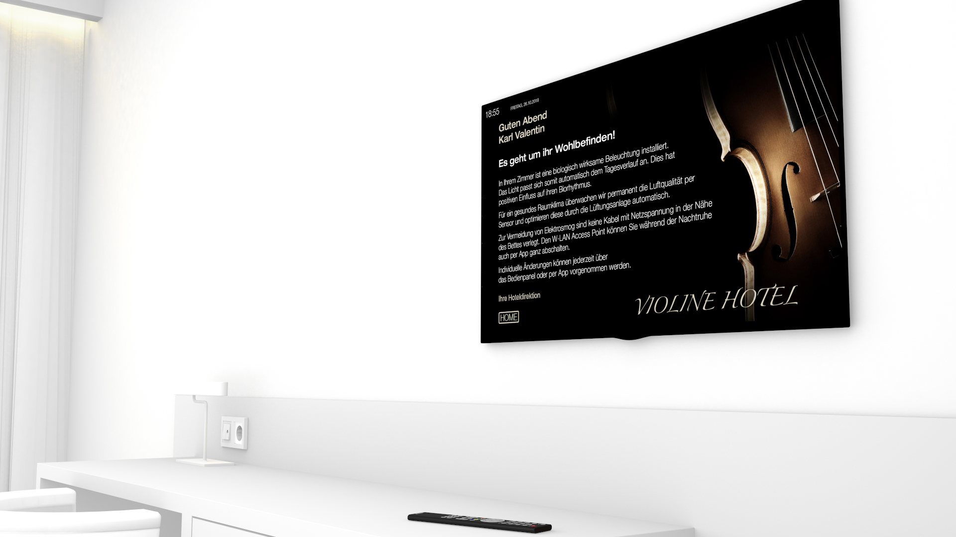 Gastmitteilung auf dem TV